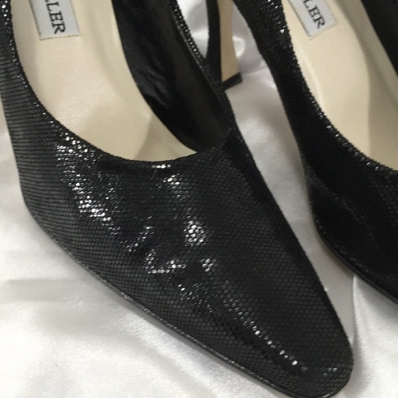 Vintage Heels ANDREW GELLER Black Caviar Size 9M 3.5” - Picture 6 of 15